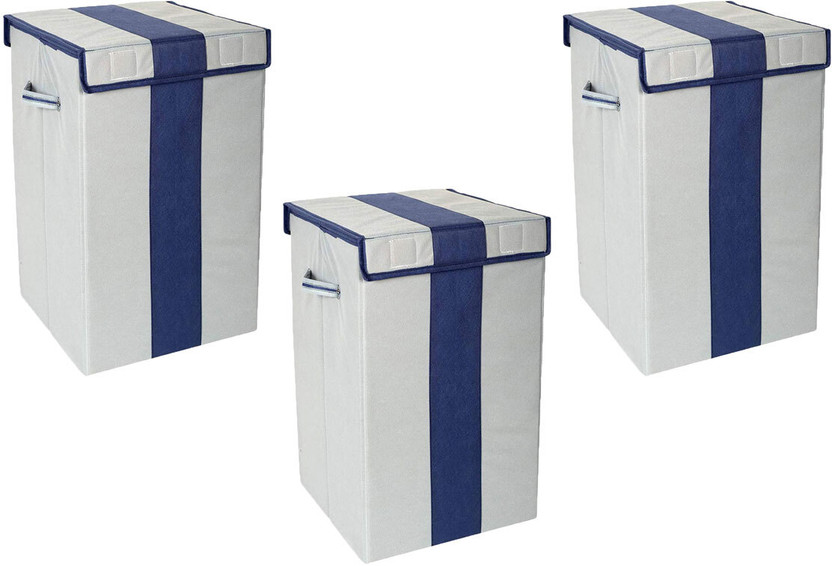 ShubhKraft Lightweight Laundry Bag Storage Box(Grey, Blue)