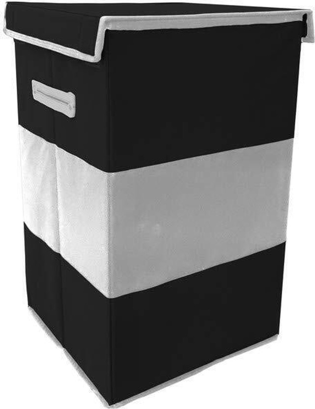 RooCraft 68 L Black, Grey Laundry Basket(Non Woven)