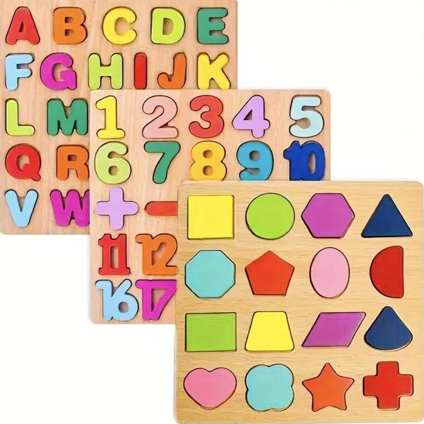 ZEQTOS 3in1 Wooden Learning Educational ABCD Board for Kids Activity Toys for Toddlers(Multicolor)