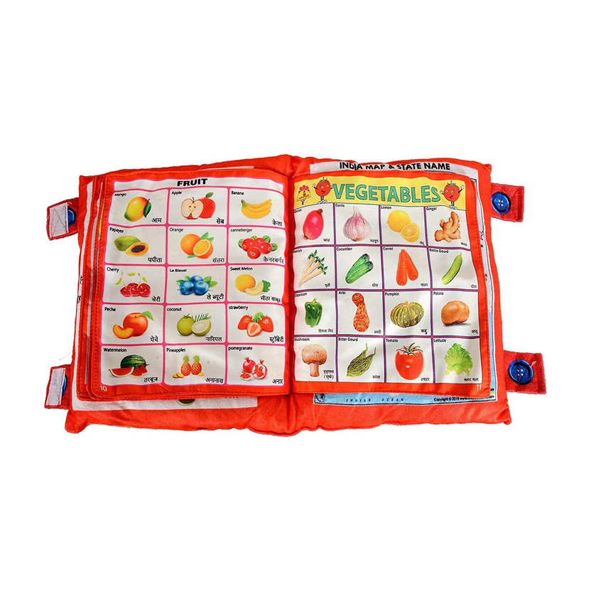 Ruffo Educational Cloth Book for Toddlers – Bright & Bilingual(Multicolor)
