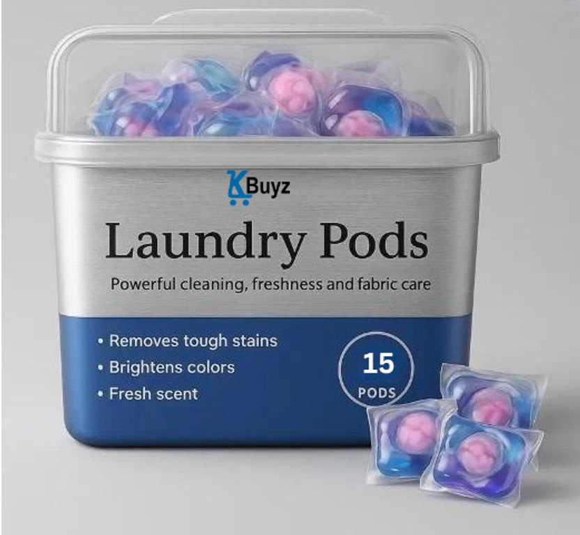 K Buyz Premium 5-in-1 Laundry Detergent Pods – Stain Remover Color Detergent Pod Rose Detergent Pod(15 Pods)