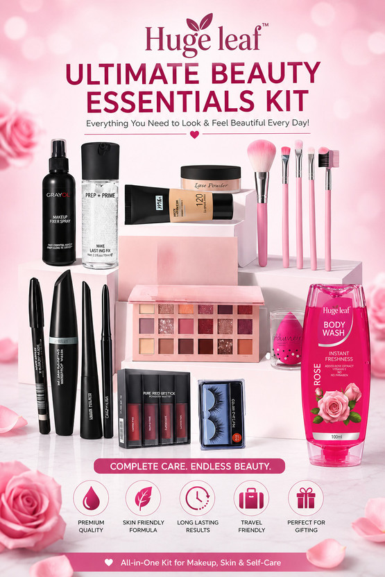 huge leaf Makeup & Skincare Combo Gift Set(Pack of 12)