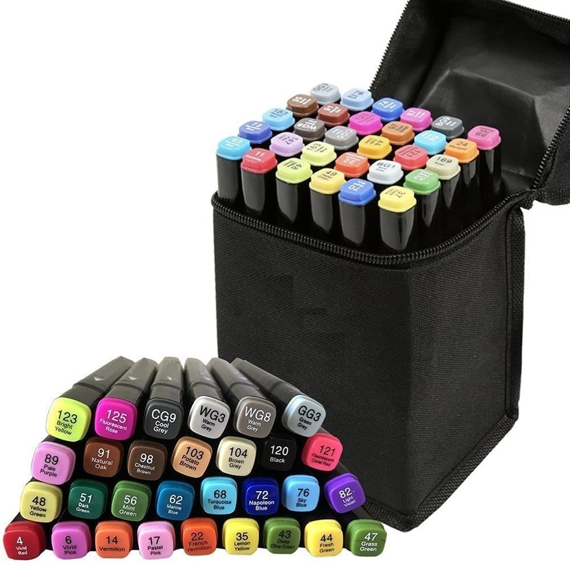 Corslet 30Pc Alcohol Markers Set Colour Marker Pen Art Markers Dual Tip Brush and Chisel(Set of 30, Random Color)