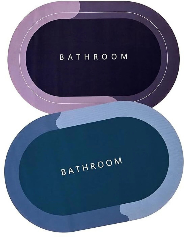 NRUTY Rubber Bathroom Mat(Multicolor, Pack of 2, Free)