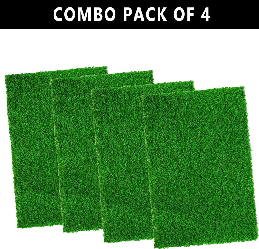 KYLEN Artificial Grass Floor Mat(Green, Pack of 4, Free)