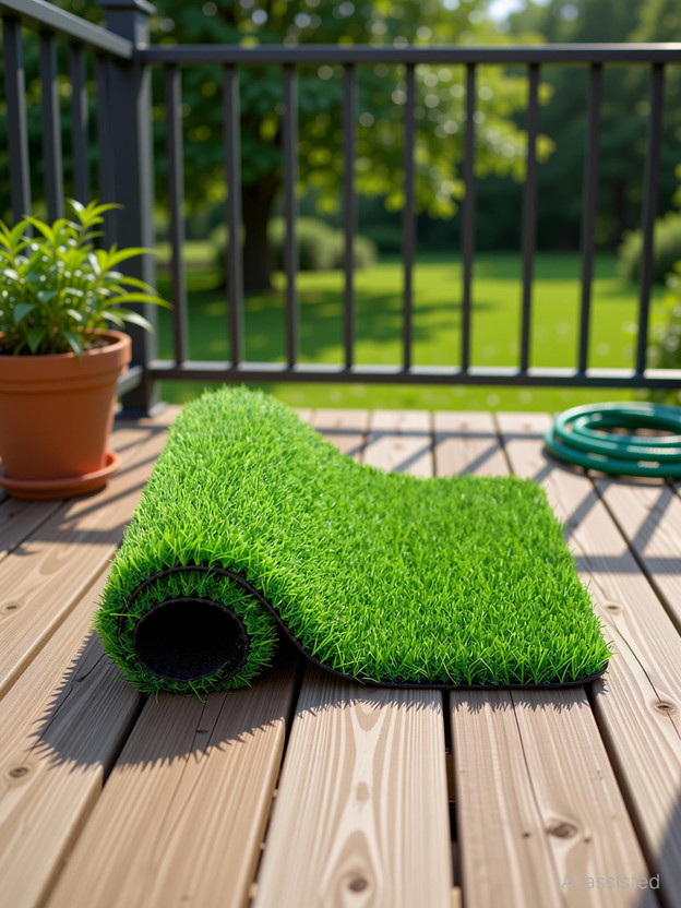 MARSHLAND Artificial Grass Door Mat(Green, Medium)