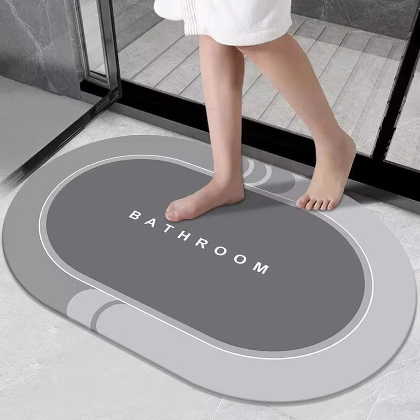 DestinyHome Rubber Bathroom Mat(Grey, Medium)