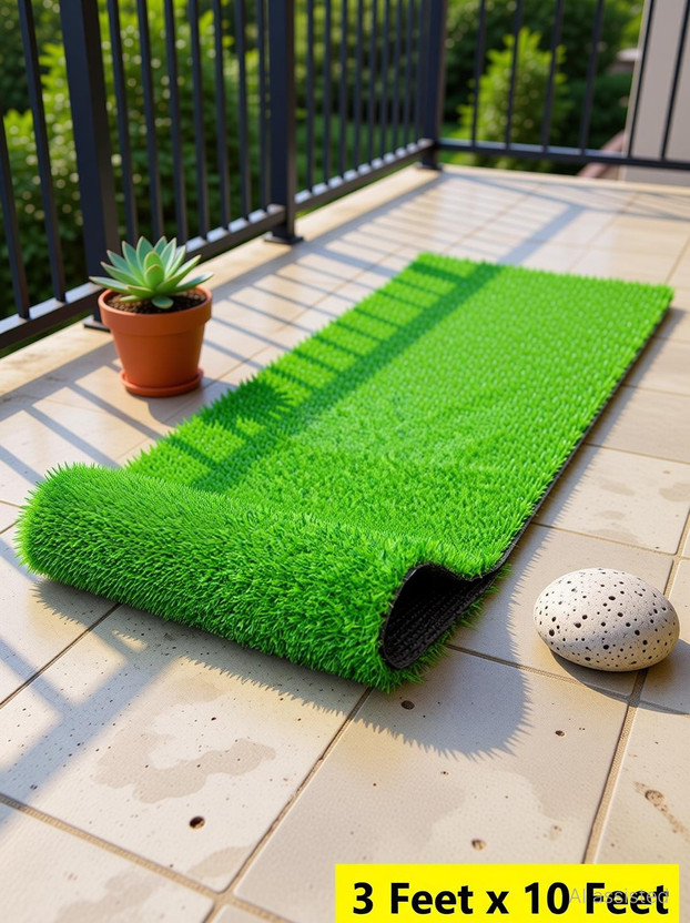 AAVAHAN Artificial Grass Floor Mat(Green, Medium)