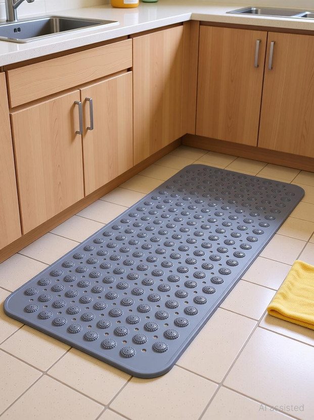 mexfy Rubber Floor Mat(Gray, Large)