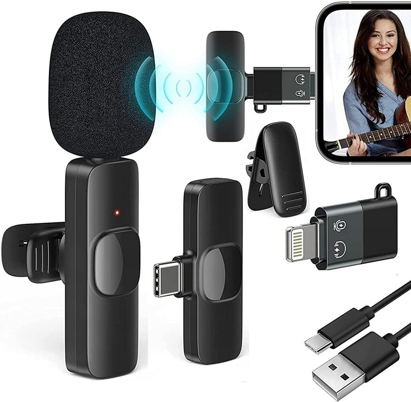 NICK JONES K8 WIRELESS COLLER MICROPHONE FOR UTUBE,VLOGGING,REELS & LIVE STREAMING Microphone