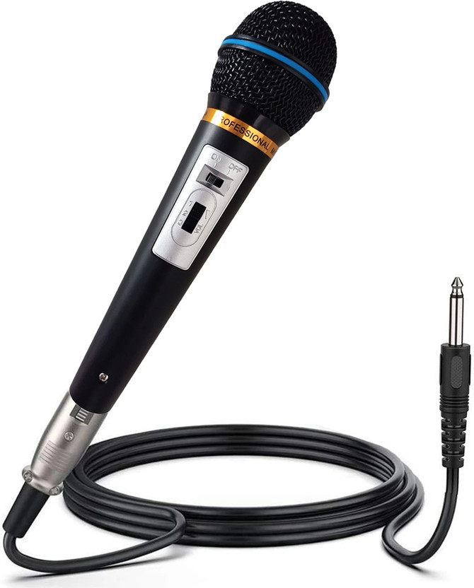 darkingwings Professional Dynamic Mic Cardioid Vocal Multi-Purpose Microphones with XLR Cable Vocal Dynamic Wired Microphone Mic XLR-1/4" Cable for Playback, Singing(Shine Black)