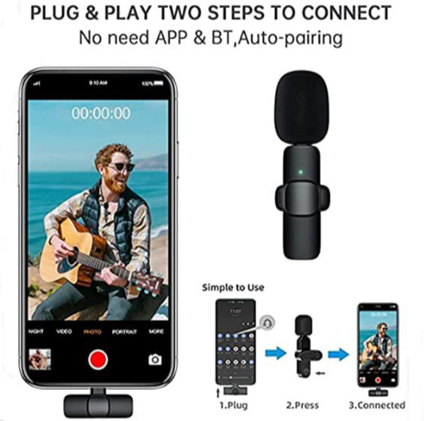 GUGGU ATY_924A_K8 MINI LAPEL RECORDING MICROPHONE LIVE STREAMING WIRELESS MICROPHONE Microphone