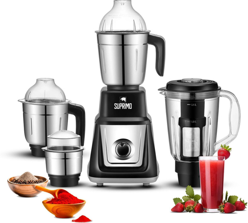 Moonstruck MegaMixer 4 Jar Set 1000 W Juicer Mixer Grinder(StealthDrive Motor Heavy Duty SpiceCrush Technology for Masala & Smoothie | 4 Jars | Black, Silver)