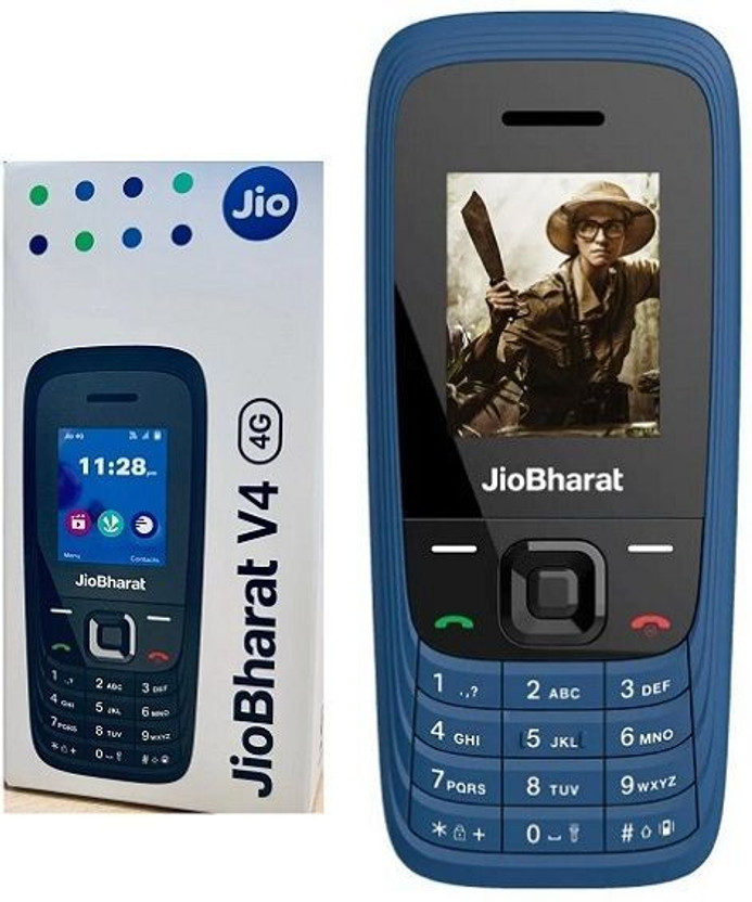 Jio Bharat V4 JBV191M2 4G UPI Phone(Blue)