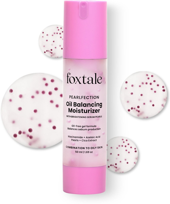 Foxtale Oil Balancing Moisturizer for Oily Skin, Niacinamide | Lightweight & Non-Greasy(50 ml)