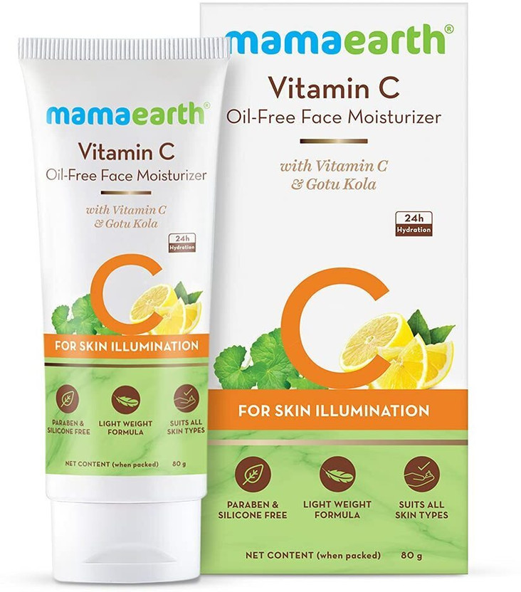 Mamaearth Vitamin C Oil-Free Moisturizer for Skin Illumination For Face with & Gotu Kola(80 g)