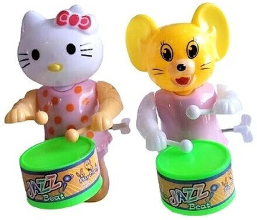 shrisa creation Pack of 2 Drummer Kitty Musical Toy(Multicolor)