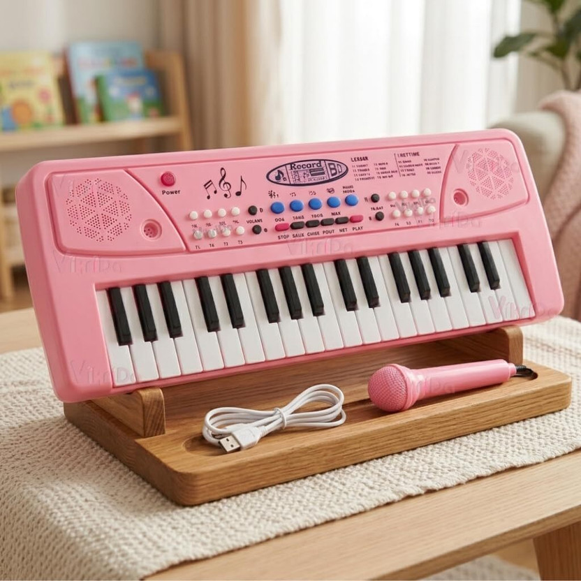 VikriDa 37 Keys Piano Keyboard for Kids Musical Instrument - Pink(Pink)