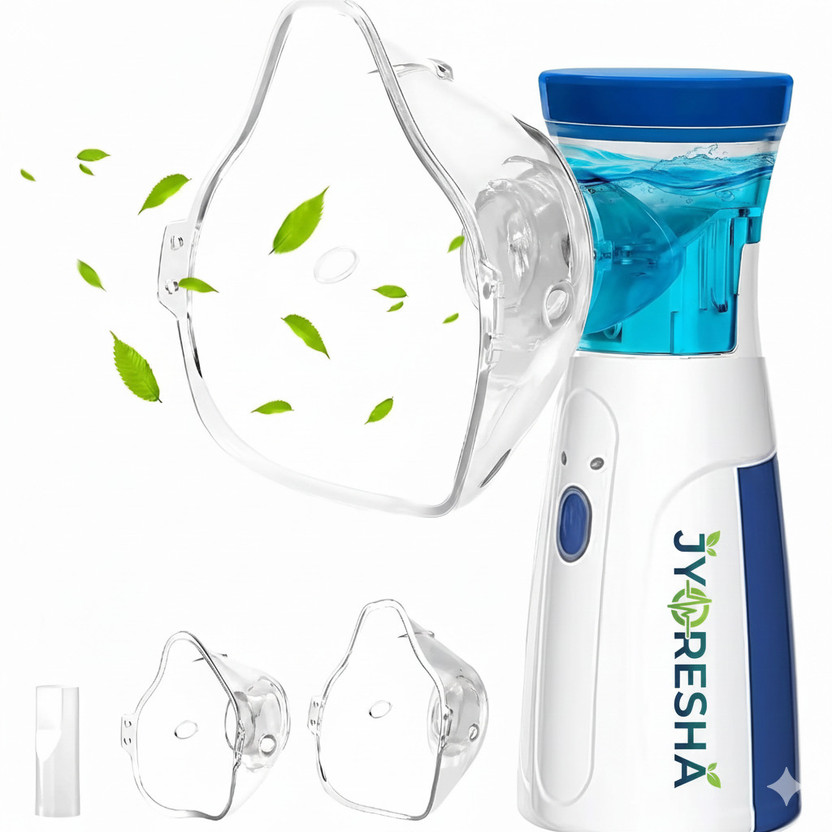 JYORESHA Portable Mesh Nebulizer for Kids & Adults Compact, Quiet & Fast Nebulizer(Blue, White)