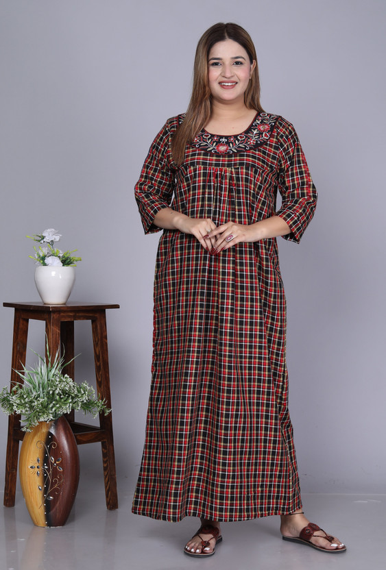 HARGUN NIGHT WEAR Women Nighty(Brown)