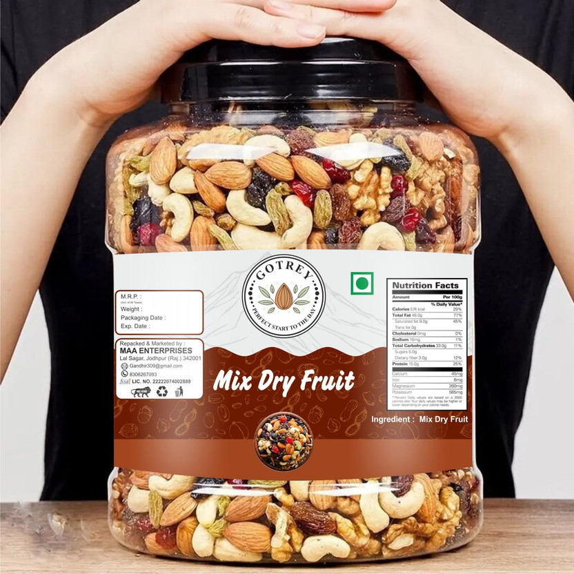 GOTREY Absolute Health Dry Fruits Premium Trail Mix Healthy Mixed Nuts (1000g) Assorted Nuts(1 x 1 kg)
