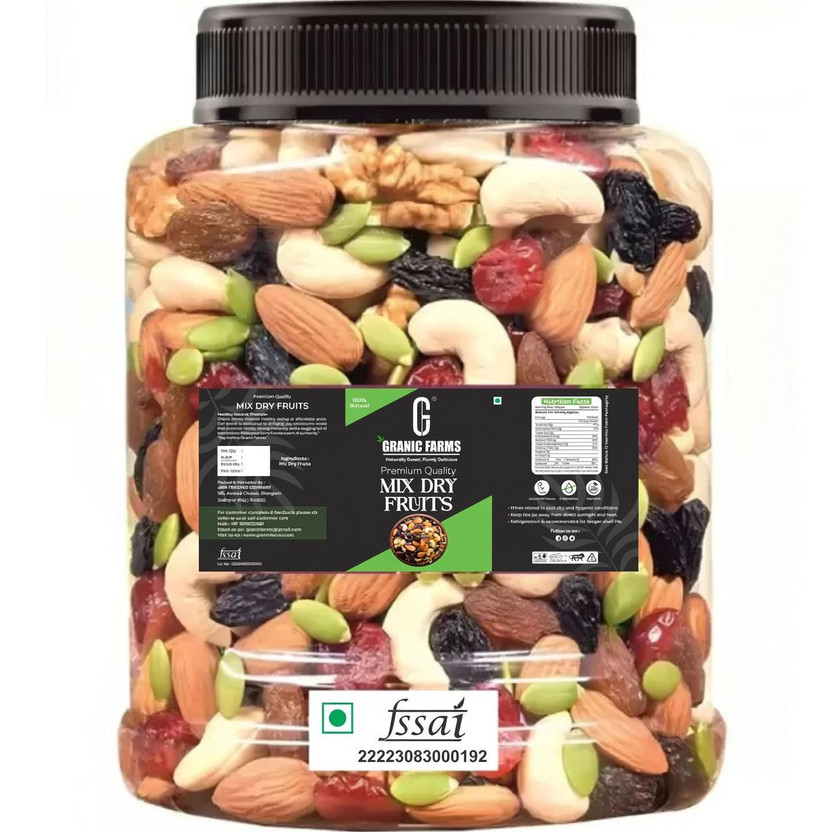 GRANIC FARMS Premium Mix Dry Fruits |Healthy Nutmixed| Mix dry fruits(1 x 250 g)