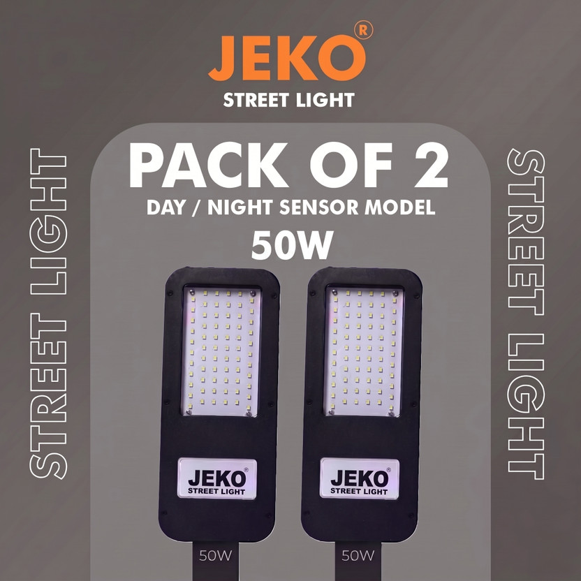 Jeko 50 Watt LED Street Light Outdoor Lamp with Auto Day Night Sensor | Waterproof Security Lighting Street Light Outdoor Lamp(Black)