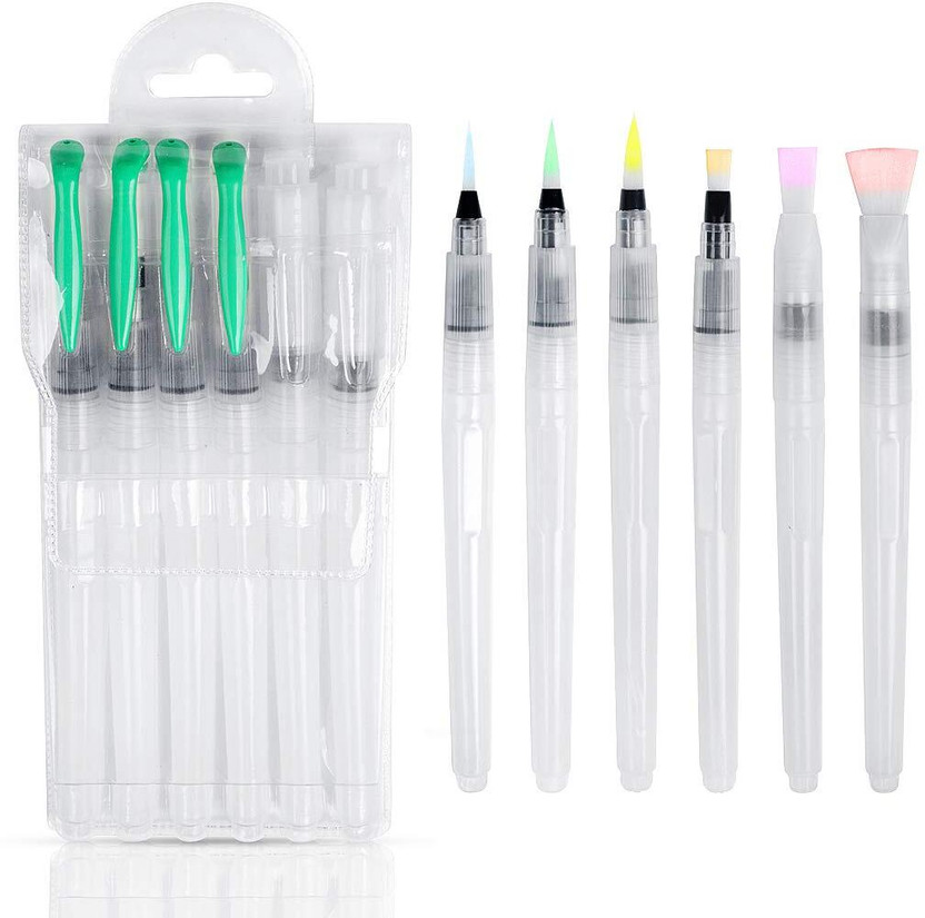 ART ART RANGER Plastic Water Brush Pens for Watercolour Painting & Calligraphy(Set of 6, Transparent, Watercolor Paints, Illustrations, Calligraphy, Markers) - Flipkart Deal