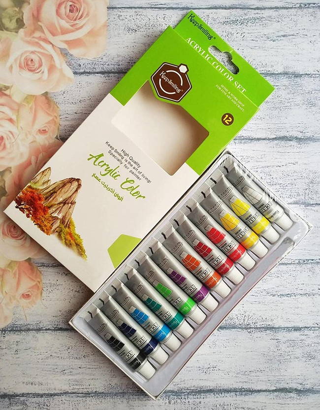 PEACORA Worison Acrylic Tube Paints(12 tube paints of 12 ml each) premium artist colours(Set of 12, Multicolor)