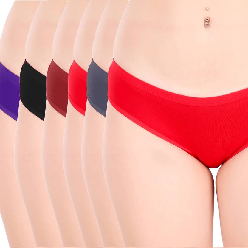Uppline Pack of 6 Women Hipster Multicolor Panty