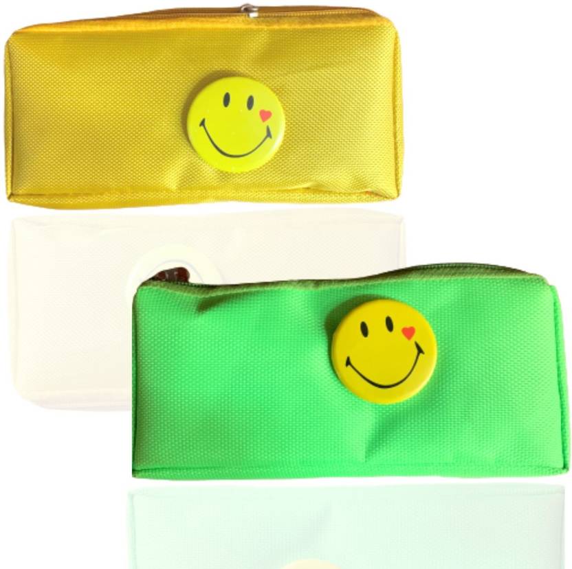 Sloies Smiley Emoji Batch in Big Pouch Pen Pencil Holder