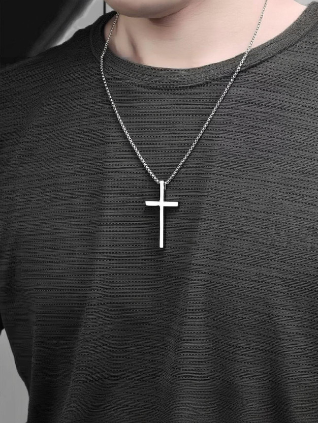 FASHOW FASHOW Christian Jesus Cross Pendant with Chain for Men/Boy Titanium Stainless Steel Pendant - Flipkart Deal