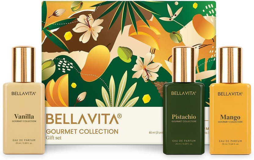 BELLAVITA Gourmet Collection Unisex Perfume Gift Set|3X20ML|Long Lasting Fragrance| Eau de Parfum  -  60 ml(For Men & Women)