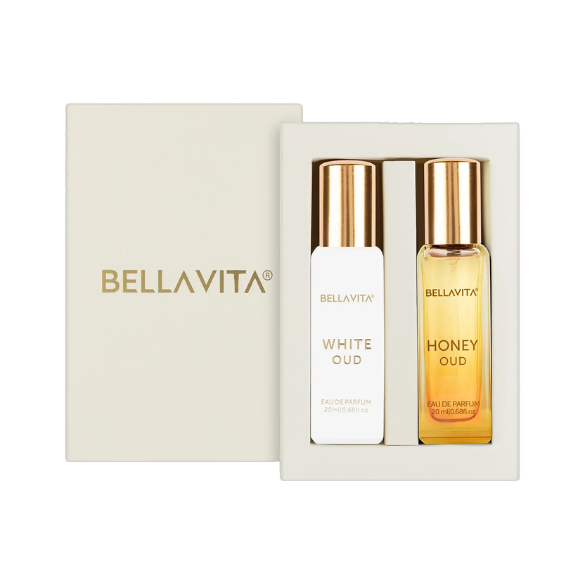 BELLAVITA WHITE OUD perfume & HONEY OUD perfume combo|2X20ML|With Citrus & Woody Notes| Eau de Parfum  -  40 ml(For Men & Women)