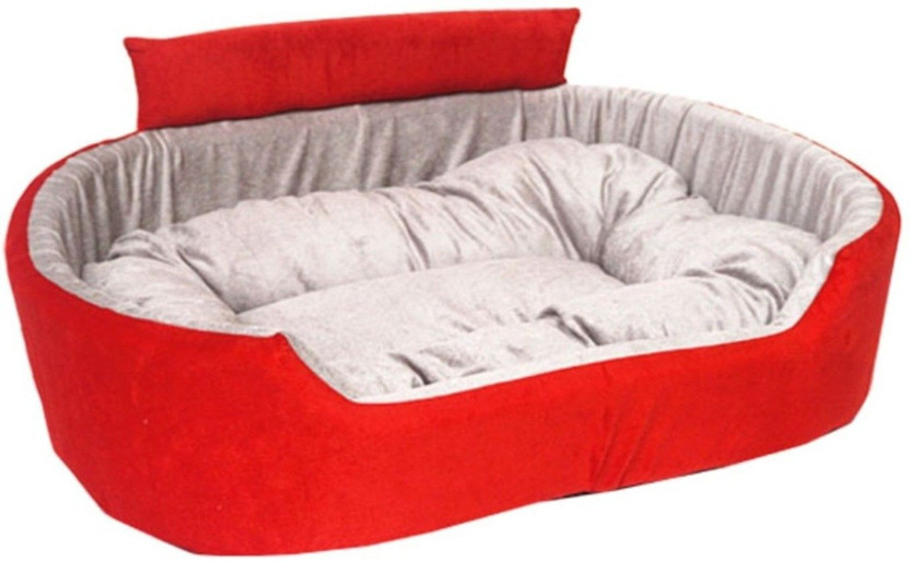 TRANDING STYLISH Luxury Coller Sofas , Beds For Dog And Cat M Pet Bed(Red & Grey)