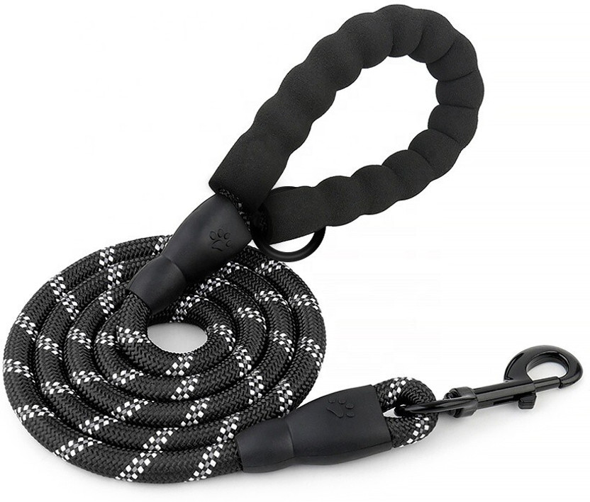 mil9us Strong Durable Nylon Leash with Comfortable Padded Handle Dog & Cat Head Collar(Medium, BLACK)