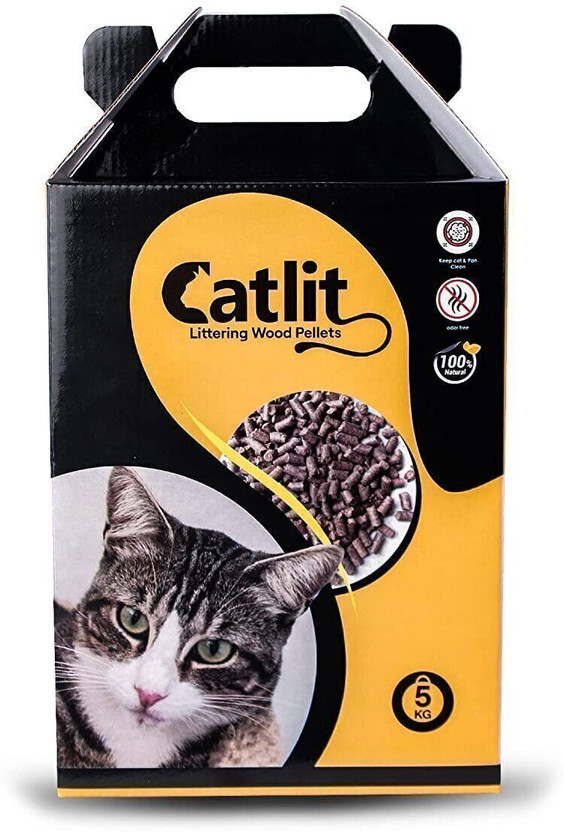 Catlit Natural Super Absorbent Pinewood Cat Littering Wood pellets with Odor Lock-5Kg Pet Litter Tray Refill
