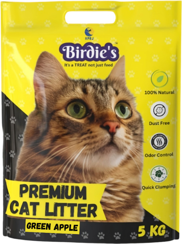 Birdie's Birdie’s Green Apple Cat Litter | 5kg | Fresh & Dust-Free Pet Litter Tray Refill