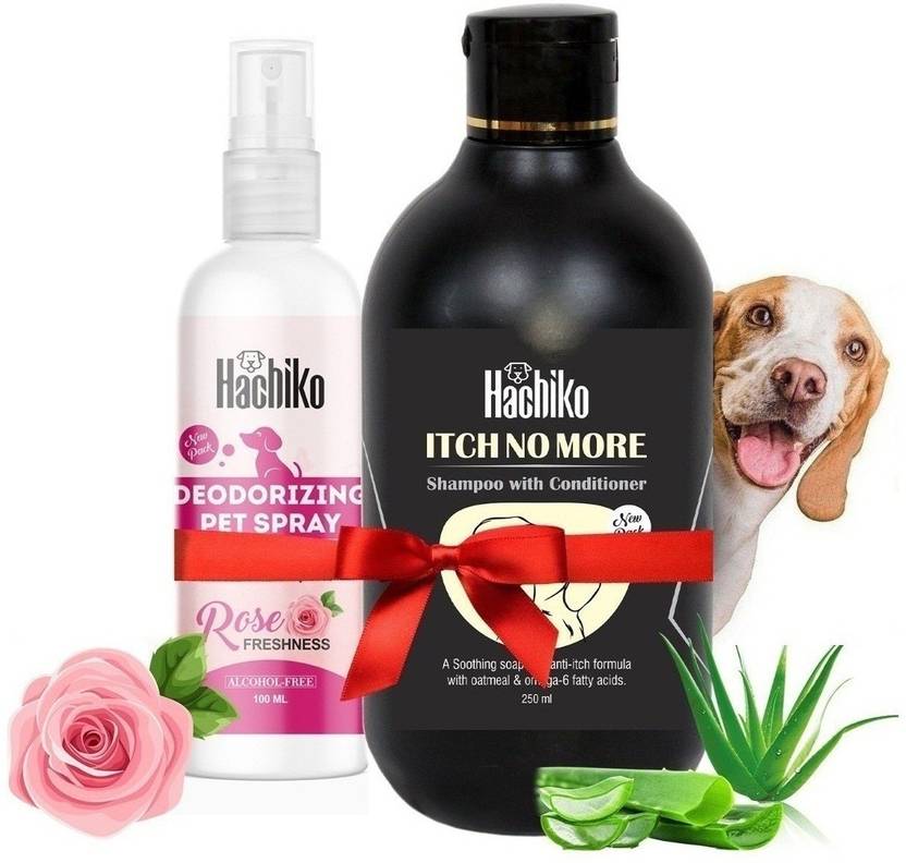 Hachiko 5 in 1 Dog Shampoo+Rose Freshness Dog Perfume Deodorizer Dog