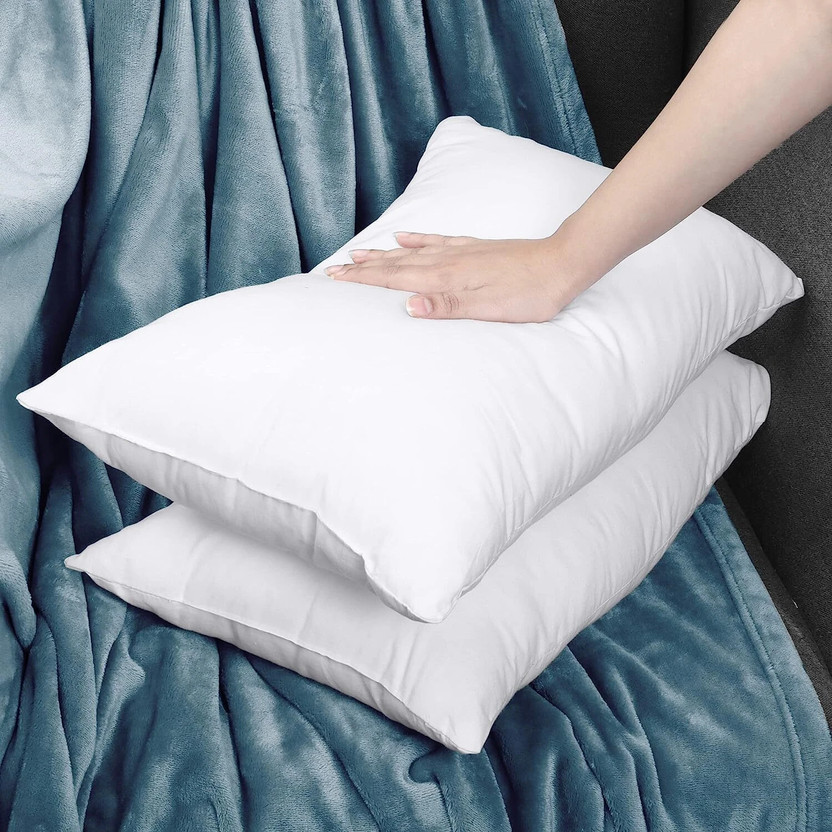 EIRINI Microfibre Sleeping Pillow Pack of 2 Solid LUXURY(White)