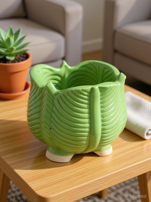 agarwals enterprises MEDIUM GOBHI SHAPE CERAMIC POCERAMIC POT Plant Container Set(Ceramic)