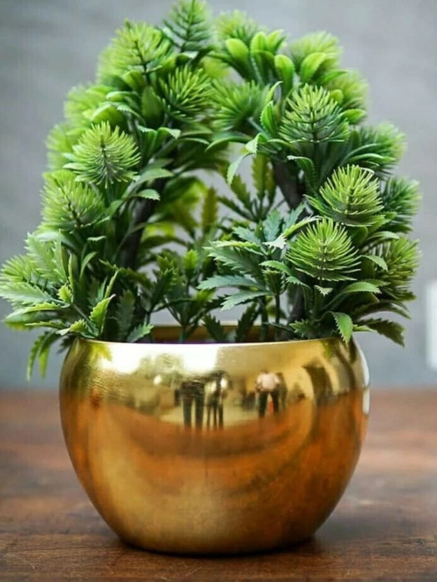 Greenele Golden Electroplated Metal Plant Pot for Indoor/Outdoor Plant,Plant Not Included Plant Container Set(Metal)