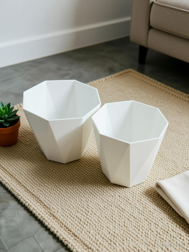 Mrida and Maati 10 Inch pot (WHITE,2 Pcs) Flower Pot for Home, Indoor & Outdoor Gamla, Gardening Plant Container Set(Pack of 2, Plastic)