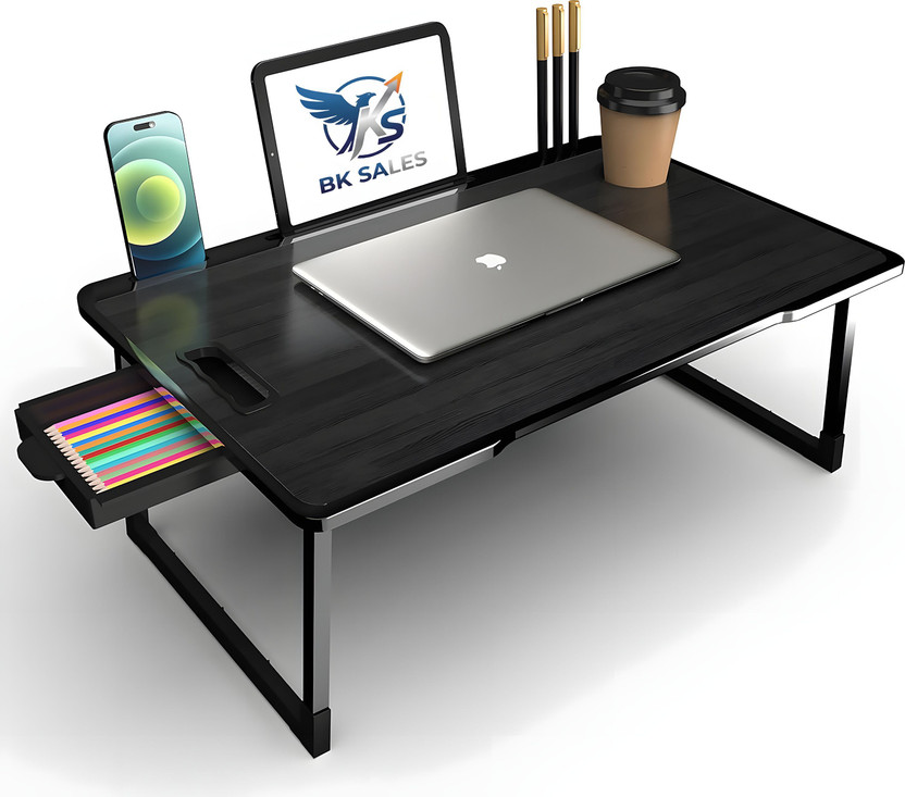 BK SALES black cotted Plastic Study Table(Free Standing, Finish Color - BLACK COT, Pre-assembled)