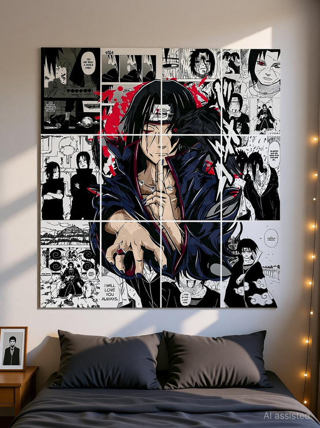 Set Set of 12 itachi manga kit wall decor 300 GSM hard poster naruto posters Fine Art Print(12 inch X 9 inch, naruto posters for wall, anime posters, posters for wall aesthetic) - Flipkart Deal