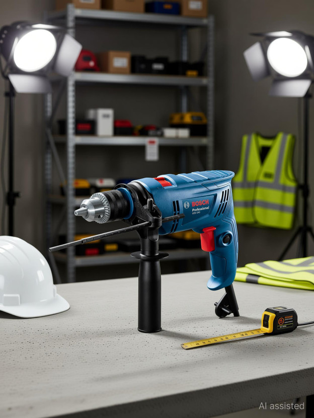 BOSCH GSB600 Corded Electric Impact 13mm, 600W, 3000rpm, Variable Speed, Forward/Reverse Rotation, In Carton Box, Pistol Grip Drill(13 mm Chuck Size)