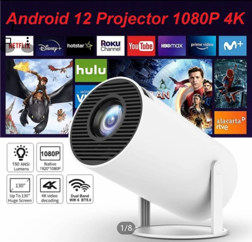 IMMUTABLE LATEST Portable LED Mini Home Theater, Video Projector WYI25 Projector Screen (Width 115.5 cm x 44.5 cm Height)