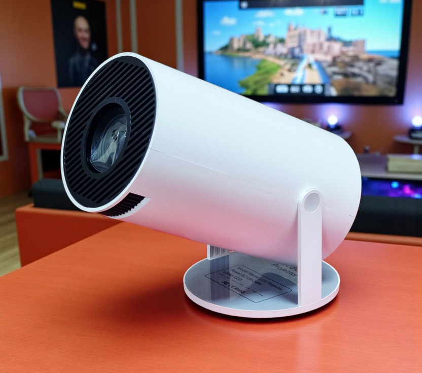 TECHEL Portable Mini Full Hd Android Portable Home Theater Smart Projector MXC4 (2200 lm) Portable Projector(White)