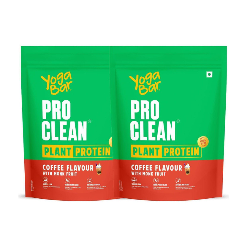Yogabar Plant Protein Coffee | 25g per scoop | Clean ingredients Plant-Based Protein(1 kg, Coffee)