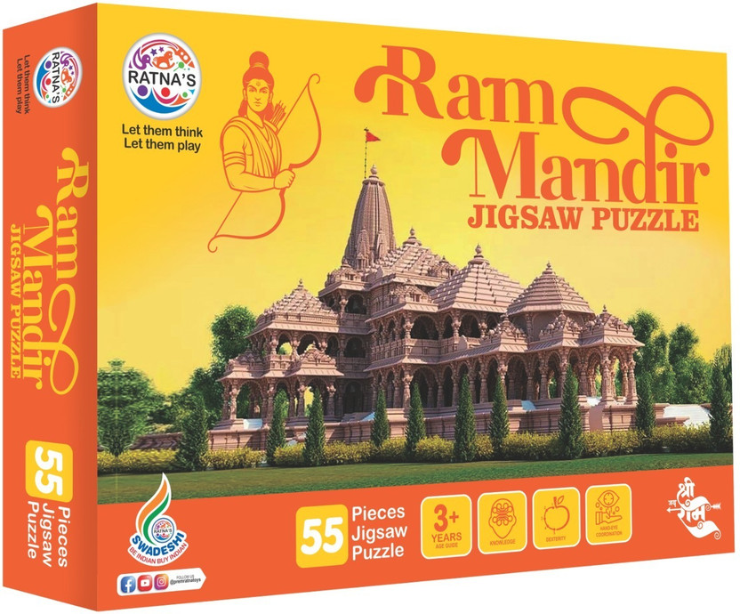 Ratnas Ayodhya Ram Mandir Jigsaw Puzzle (1535)(56 Pieces)
